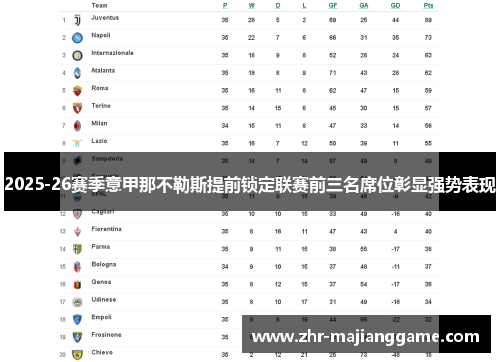 2025-26赛季意甲那不勒斯提前锁定联赛前三名席位彰显强势表现 2025-26赛季意甲那不勒斯提前锁定联赛前三名席位彰显强势表现